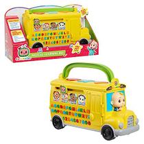 CoComelon Musical Learning Bus, Reconhecimento de Números e Letras, Fonética, Brinquedo de Ônibus Escolar Amarelo Joga ABCs e Rodas no Ônibus, por Just Play