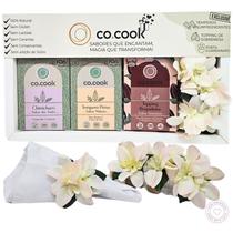 CoCook Kit Presente 2 temperos Chimichurri e Peixe 1 Topping de Brigadeiro sabor Amazônia 4 PG de Guardanapos