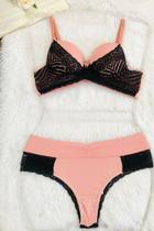 Cód 028 Conj Lingerie renda base cruzada