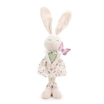 Coelha Branca Delicada de 54 cm Com Borboleta Lilás Decoração De Páscoa ou Aniversário Natural