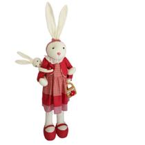 Coelha com Filhote Vestido Xadrez Vermelho 152cm - Carmella Presentes