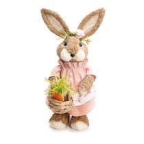 Coelha de pascoa c/vestido e cesta mrr/ros (brisa)