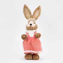 Coelha De Páscoa Decoração Enfeite em Palha Coelhinha 37cm