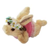 Coelha Deitada em Sisal com Vestido Rosa - Carmella Presentes