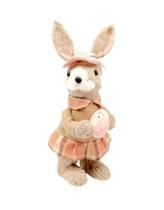 COELHA EM PÉ C/ OVO E CHAPÉU C/LAÇO ROSA 30cm