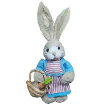 Coelha pascoa palha branca vestido listrado vm