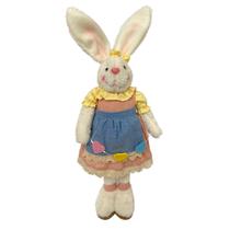 Coelha pascoa pelucia em pe coracao (rosa azul) 54 cms