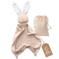 Coelhinho de algodão orgânico Baby Muslin Lovey Mikito 30x30 cm