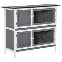 Coelhinho de madeira Rabbit Hutch PawHut com rampa e bandeja removível Coelhinho de madeira Rabbit Hutch PawHut com rampa e bandeja removível