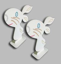 Coelhinho De Páscoa Decoração de Páscoa feito com Mdf De 3mm Pintado A Mão Com Base para ficar de pé