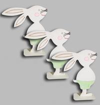Coelhinho De Páscoa Decoração feito com Mdf De 3mm Pintado A Mão Com Base para ficar de pé