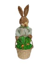 Coelho com cesta e cenouras 40cm