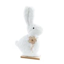 Coelho de Pascoa com pelo Decorativo Branco - 43cm