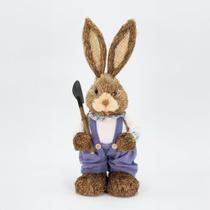 Coelho De Páscoa Decoração Palha Coelhinho Trabalhador 46cm Coelho De Páscoa Decoração Palha Coelhinho Trabalhador 46cm