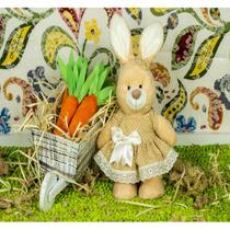 Coelho de pelucia amore 20 cm - vestido com lese