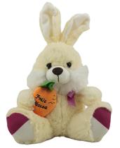 Coelho de Pelúcia Cenourinha Médio 100% Poliéster Amarelo