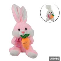 Coelho de Pelúcia Páscoa 27cm Sentado com Cenoura - Tudo em Caixa Coelho de Pelúcia Páscoa 27cm Sentado com Cenoura - Tudo em Caixa