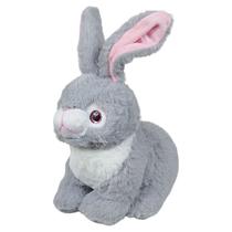 Coelho De Pelúcia Peludinho Tuka Sentado 30Cms - Cinza