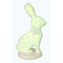 Coelho Decorativo Resina Biscuit Branco 01 (Glacê Real) 1 Unidade