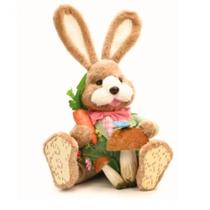 Coelho Decorativo Sentado Com Cesta 40cm Un - Cromus