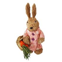 Coelho em Palha Natural Cesto com Cenouras