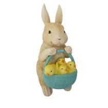 Coelho Páscoa Cesta Com Pintinhos 24cm Coelho Páscoa Cesta Com Pintinhos 24cm