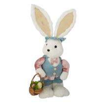 Coelho páscoa fios de sisal com cesto ovos