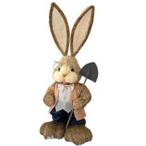 Coelho páscoa rústico palha natural grande