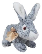 Coelho Pelúcia Tuka Peludinho Com Laço 28CMS - Cinza Azulado
