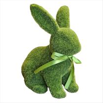Coelho Verde Sentado Com Laço Decoração de Páscoa 20cm Coelho Verde Sentado Com Laço Decoração de Páscoa 20cm