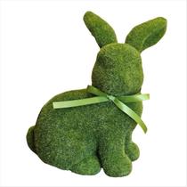 Coelho Verde Sentado Com Laço Decoração de Páscoa 25cm Coelho Verde Sentado Com Laço Decoração de Páscoa 25cm