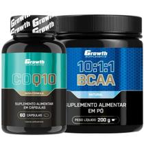 Coenzima Q10 60 Caps + Bcaa 10:1:1 200g em Pó Growth