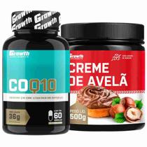 Coenzima Q10 60 Caps + Creme Avelã Fit 500g Growth