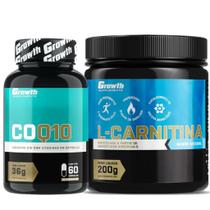 Coenzima Q10 60 Caps + L-Carnitina em Pó 200g Growth