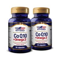 Coenzima Q10 CoQ10 com Ômega 3 1000mg Vitgold Kit2x 30 cáp.