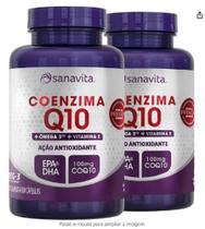 Coenzima Q10+Omega 3 + Vitamina E-com 60 Cápsulas-Sanavita-Kit com 02 unidades