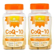 Coenzima Q10 Ubiquinona 100mg Chamel 2 Frascos De 60 Cáp. Coenzima Q10 Ubiquinona 100mg Chamel 2 Frascos De 60 Cáp.