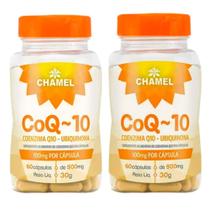 Coenzima Q10 Ubiquinona 100mg Chamel 2 frascos de 60 cápsulas