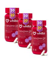 Coenzima Q10 Ubiquinona 120mg Com Vitamina E e TCM 30 cápsulas Vhita 3 unidades