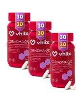 Coenzima Q10 Ubiquinona 120mg Com Vitamina E e TCM 30 cápsulas Vhita 3 unidades