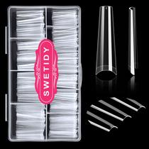 Coffin Nail Tips SWETIDY 500 unidades XXL No C Curve Clear