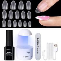 Coffin Nail Tips TOMICCA Extra Short 450 unidades de acrílico de capa completa