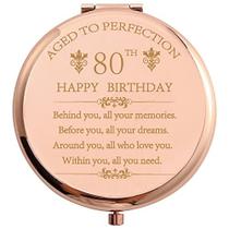 COFOZA 1943 80 Presentes de aniversário para a mulher avó mãe Aço inoxidável Ouro Rosa Compacto Bolso Viagem Espelho de maquiagem 80 anos de idade Inspiração presente atrás de você todas as suas alegrias com caixa de presente