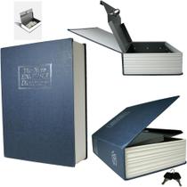Cofre Camuflado com Chave, Livro Secreto Falso, Porta-Jóias, Dinheiro e Documentos, em Metal, Estante.