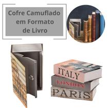 Cofre Camuflado Formato De Livro Porta Joias Com Chave