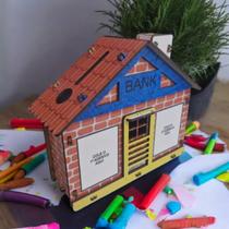 Cofre CASA BANCO Dinheiro Woodbox Japones KAKEBO DESAFIO K