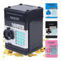 Cofre Cofrinho Eletrônico Infantil com Luzes e Sons Entrada Automática das notas, Senha Personalizável Brinquedo Educativo