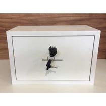 Cofre Com Chave Em Mdf 15mm Branco Cofrinho 55x20x20cm Cofre Com Chave Em Mdf 15mm Branco Cofrinho 55x20x20cm
