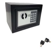 Cofre com senha e chave - 17x23x17cm - com fixação - 6l