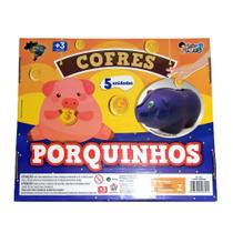 Cofre de Brinquedo Porquinhos 5 Unidades